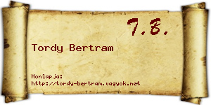 Tordy Bertram névjegykártya